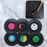 7 posavasos retro de vinilo, posavasos para café y comidas, antideslizantes y aislantes de calor, decoración de pared con discos, manteles para mesa de CD retro, accesorios creativos para el hogar