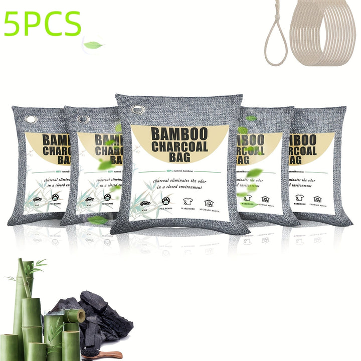 3/5/7/12 unidades de Bolsas de Carbón de Bambú para Eliminar Olores - Perfectas para Zapatos, Armarios, Coches, Baños, Despensas - Sin Necesidad de Electricidad