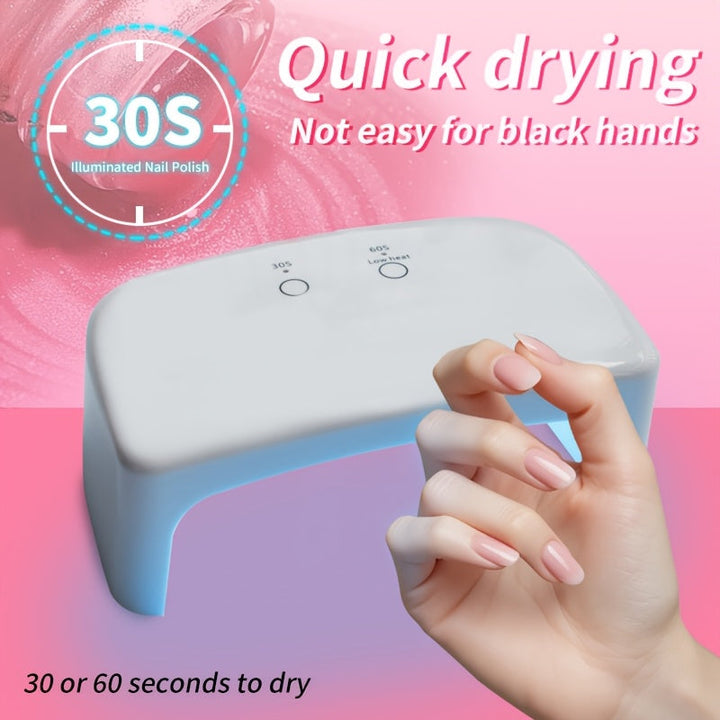 Linterna LED portátil para manicura, operación táctil, con 12 luces LED, 2 modos de temporización (30s, 60s), ideal para pulido y curado de gel, incluye cable USB universal