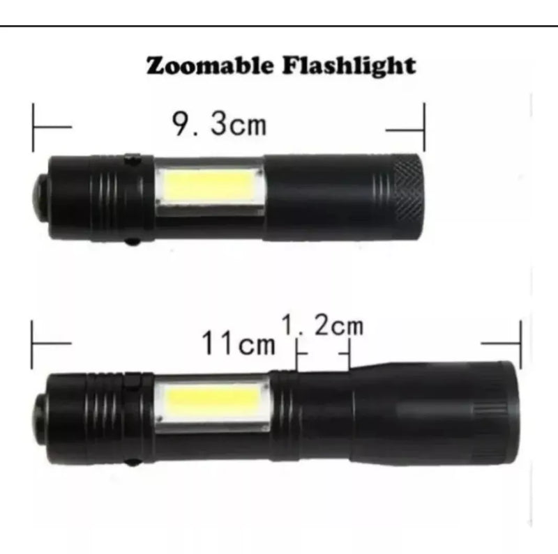 Linterna Táctica Led Recargable X Usb Zoom Aluminio