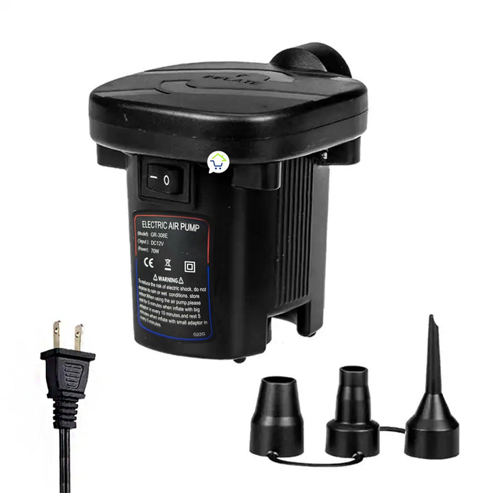 Inflador Electrico 3 Boquillas Vacaciones Camping GR