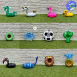 Flotadores Portavasos Tropicales x12 Variados Inflables Piscina XPV