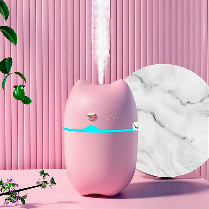 Mini Humidificador USB Gato Luz LED Difusor A6