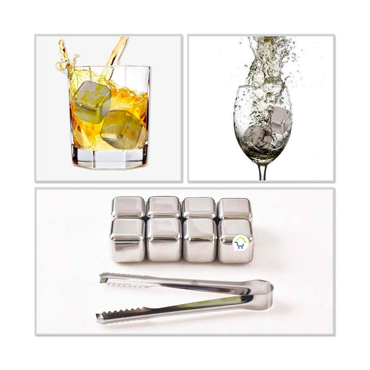 Cubos De Hielo Reutilizables x6 En Acero Coctelería Bebidas Frías GT-09
