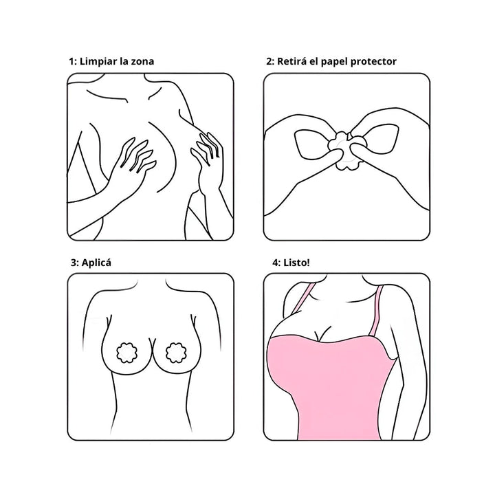 Cubre Pezón Pezoneras Invisible Silicona Adhesivo Para Pechos Senos 204-H