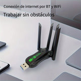 Adaptador inalámbrico dual banda Vszapower con doble modo (BT/WIFI) y alimentación por USB para PC, portátil, tableta - Conecta auriculares inalámbricos, altavoces, teclados, ratones y más, compatible con Windows, Mac, Android, conectividad de tableta, d