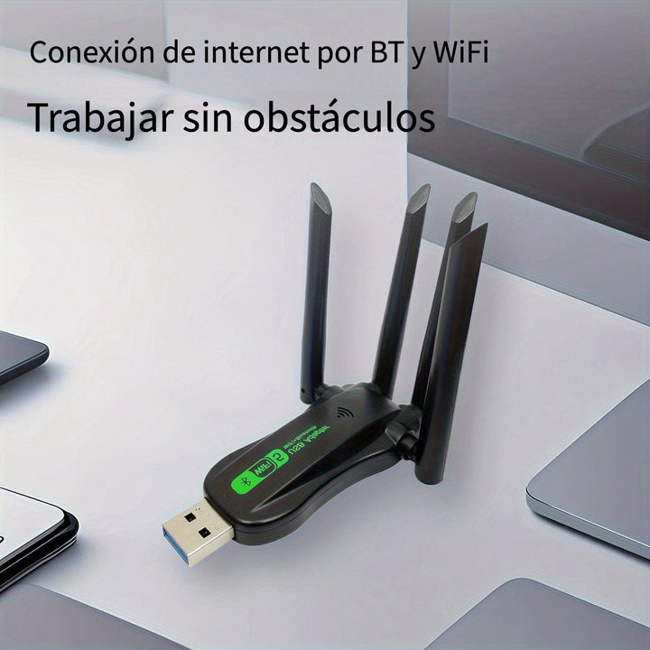 Adaptador inalámbrico dual banda Vszapower con doble modo (BT/WIFI) y alimentación por USB para PC, portátil, tableta - Conecta auriculares inalámbricos, altavoces, teclados, ratones y más, compatible con Windows, Mac, Android, conectividad de tableta, d