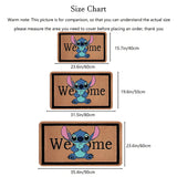 1pc Felpudo de Poliéster Disney Stitch Bienvenido con Grosor de 10mm y 550g/m² Rectangular, Alfombra Antideslizante para Sala de Estar Dormitorio Cocina Pasillo Lavadora Lavable HYDD0205BB