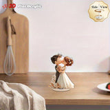 Decoración de Escritorio Giratoria 2D Plana, Sin Necesidad de Energía, con la Novia y el Novio en un Abrazo Romántico, Adecuada para Bodas, Propuestas, Aniversarios, Decoración del Hogar, Uso Interior y Exterior, 2D Plana