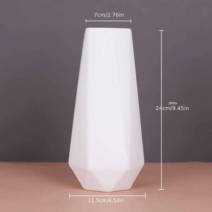 1 unidad Jarrón geométrico contemporáneo de flores, plástico resistente a los golpes, decoración de estilo europeo, ornamento multiusos seco y húmedo, accesorio de decoración para el hogar - Colores surtidos