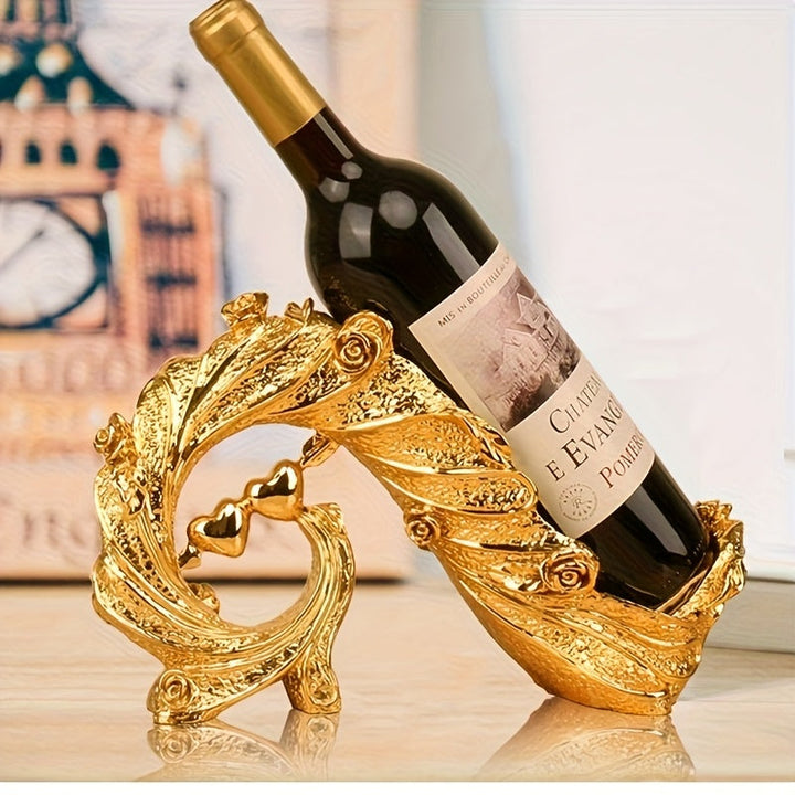 Elegante soporte de vino de pavos reales - Resina duradera, apilable, lujo ligero para decoración del hogar en el salón, comedor y armario de vino, exhibición de vino | Soporte de vino artístico | Soporte de vino duradero