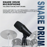 Kit de Micrófono para Instrumentos de 7 Piezas con Cable para Batería: Micrófono Dinámico para Caña, Bajo, Tom, Platillo y Placa de Tambor para Uso en Baterías, Bandas Vocales, DJ, Escenario y Grabación Instrumental en Vivo