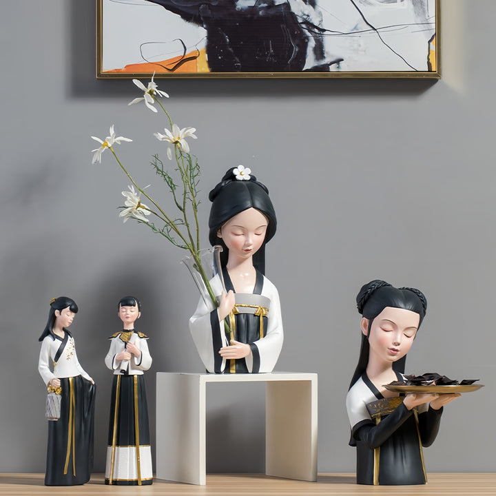Jarrón Decorativo de Estilo Antiguo de la Dinastía Tang China para Banquete de la Corte Femenina, Hanfu Lindo para Sala de Estar y Entrada, Regalo de Halloween, Regalo de Navidad
