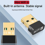 Adaptador WiFi6 AX900m USB 900Mbps con Tecnología MU-MIMO, Banda Dual de 2.4GHz y 5.8GHz para Escritorios y Portátiles, Compatible con 802.11ax, Gran Penetración y Mejor Cobertura, Plug-and-Play, Función Receptor/AP Hotspot