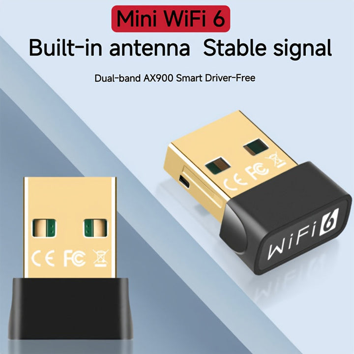 Adaptador WiFi6 AX900m USB 900Mbps con Tecnología MU-MIMO, Banda Dual de 2.4GHz y 5.8GHz para Escritorios y Portátiles, Compatible con 802.11ax, Gran Penetración y Mejor Cobertura, Plug-and-Play, Función Receptor/AP Hotspot