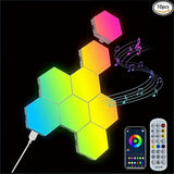 10 Piezas de Luces Hexagonales LED para Pared, Control Inteligente por USB y Música, Decoración para Habitaciones o Salas de Juegos, Panel Luminoso DIY