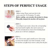 Amoladora eléctrica de mano portátil, carga USB, regulación de 2 velocidades, ideal para cuidado personal en el hogar, incluye cabezal de reemplazo opcional en blanco y