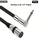 KAILYNIA Cable de Audio Balanceado Masculino XLR a TRS de 90° - Adecuado para Micrófonos y Mezcladores, Extensión de Sonido de Alta Calidad, , Múltiples Longitudes (91.44cm, 182.88cm, 3.05m, 4.57m, 6.1m, 9.14m) - 1 pieza, KAILYNIA