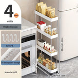 Carro de almacenamiento de cuatro niveles, carrito de varias capas para espacios reducidos - estantería de cocina, carrito de piso, organizador delgado, organizador de varias capas para sala de estar y baño.