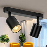 Linterna de techo con 1 lámpara y 2 bombillas, diseño giratorio, ideal para salas, dormitorios, cocinas y comedores (base GU10 - bombilla no incluida)