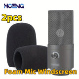 2 piezas de filtro de pop para micrófono - Cubierta de pantalla de viento de espuma para micrófono AT2020 ATR2500 AT2035 para grabación de video y podcast.