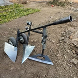 Herramienta de jardín de metal de alta resistencia para todas las estaciones 3 en 1 - Cavar y rastrillar sin esfuerzo con ergonomía, carrito de empuje estable de 2 ruedas para granjas pequeñas, patios traseros y jardines (resistente a la herrumbre), no n