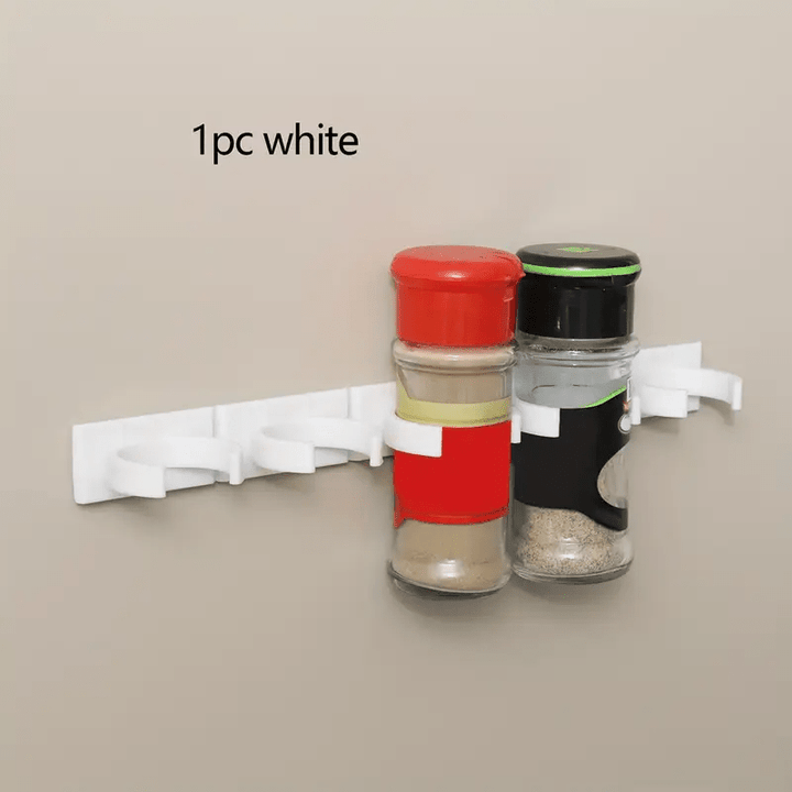 1/2/4pcs Soporte de tarro de especias de plástico sin taladro - Organizador de cocina montado en la pared con pestañas adhesivas, fáciles de ensamblar, ideal para cocinas de RV y camper, Organizador de RV | Accesorio de cocina moderno | Estante de plásti