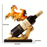 Estante de resina de carga de caballo doble - Diseño elegante de silueta de caballo, acabado pulido, ideal para decoración de sala de estar y comedor, regalo perfecto para uso empresarial o personal, decoración