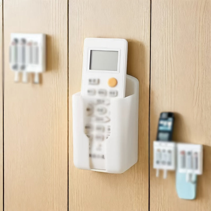 1pc/2pcs Caja de Almacenamiento Montada en la Pared para Control Remoto, Estante de Almacenamiento Adhesivo para Artículos Pequeños, Organización y Almacenamiento en el Hogar para Mesita de Noche, Cocina, Dormitorio, Baño, Oficina, Escritorio, Estantes