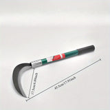 Guadaña de Luna Grande con Mango de Hierro para Uso Agrícola en Acero al Manganeso, Cortacésped de Guadaña de Luna Grande con Mango Largo