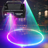 1pc YSH 500mW Proyector de haz láser RGB, luces de fiesta de discoteca activadas por sonido con controlador DMX, lámpara de animación desmontable para techo para nightclub, bar, boda, karaoke, decoración de Halloween, Navidad - Control de botón, 110-130V