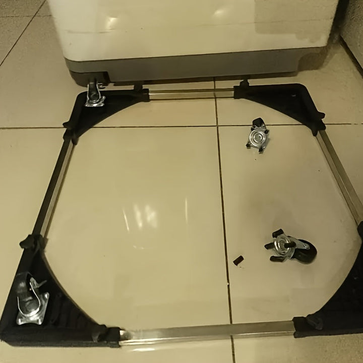 Carro de utilidad ajustable de acero inoxidable y plástico con base de plástico duradera - Organizador de refrigerador y lavadora móvil, carro de almacenamiento rodante de 4 ruedas para cocina, baño, garaje, organización de encimeras, diseño moderno y el