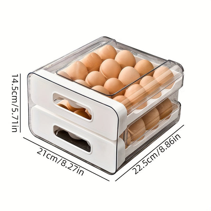 1 ud., Estante para Huevos de Gran Capacidad para Refrigerador, Caja de Almacenamiento de 32 Huevos Frescos, Adecuado para Refrigerador, Contenedor de Almacenamiento de Huevos, Bandeja de Plástico Transparente para Huevos