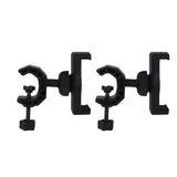 Sujeción de teléfono dual ajustable - Dispositivo de selfie flexible y estable para modo paisaje/retrato, soporte de teléfono móvil de plástico negro con múltiples clips, configuración de selfie | Soporte ajustable | Plástico duradero