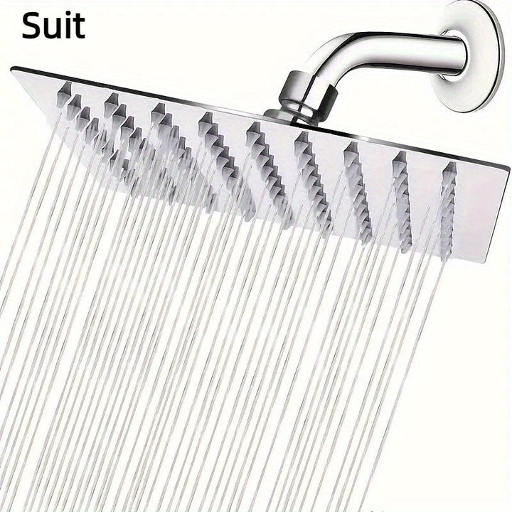 Juego de cabezal de ducha de acero inoxidable con flor - riego superior lujoso, alta presión de agua para una experiencia incomparable - diseño cuadrado, eficiente y ahorro de agua, mejora la estética del baño