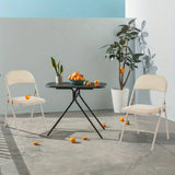 Butaca plegable de metal reforzada con acolchado de cuero, ideal para hogar, oficina y fiestas - 5 usos