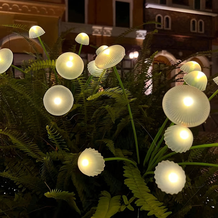 Linterna solar de seis cabezas en forma de medusa con sensor automático, decoración creativa para césped y pasillos, ideal para bodas, Navidad, Halloween y otras festividades