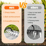 1 Herramienta Multifuncional de Alta Resistencia - Rastrillo de Hierro, Acero al Carbono Anticorrosivo. Ideal para Deshierbe/Reconversión de Tierras/Suelos Sueltos, Cultivación Fácil y Rápida a 5-6 cm de Profundidad