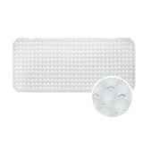 1pc Alfombra Antideslizante para Bañera con Agujeros de Drenaje y Ventosas - PVC Duradero, Alfombra Antideslizante para Ducha, Gris Claro con Puntos Blancos, Lavable a Máquina para Seguridad en el Baño de Casa, Tapete de Baño