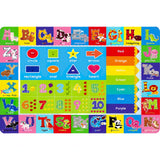 1pc Alfombra Educativa ABC 800g/m2 de 0.6cm de Grosor con Letras/Animales para Sala de Juegos/Aula (Base Antideslizante, Suave y Segura, Adecuada para "Entretenimiento Familiar" e "Interacción Padre-Hijo", Lavable a Mano, Alfombra de Aprendizaje en Famil