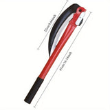 Guadaña Plegable de Acero al Manganeso Resistente - Cortacésped Manual con Mango Ergonómico Rojo/, Diseño Plegable para Jardines, Céspedes y Granjas - Sin Necesidad de Electricidad, Herramienta de Corte Eficiente, Hoja Metálica Robusta