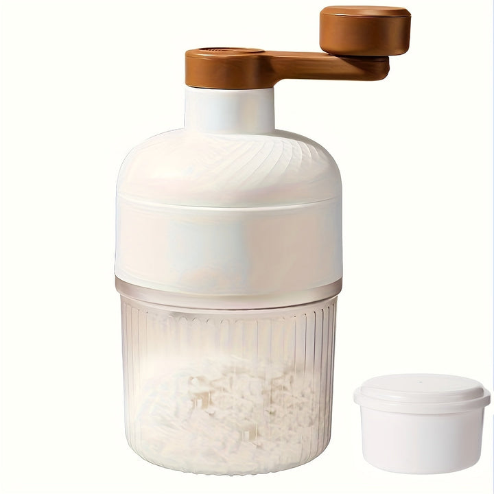 Maquina Portátil de Hielo Picado Redonda, Máquina Manual Profesional para Hielo Picado, Adecuada para Hogar y Negocios - Fácil de Usar, Rápida en la Preparación del Hielo, Duradera - No Requiere Baterías