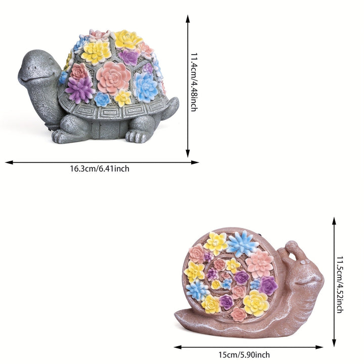 Lámpara Solar IP44, Estilo Creativo de Tortuga Piedra y Suculenta, Iluminación Exterior de Artesanía en Resina para Paisaje, Adorno de Luz de Estatua, Adecuado para Decoración de Jardín, Regalo para Amigos