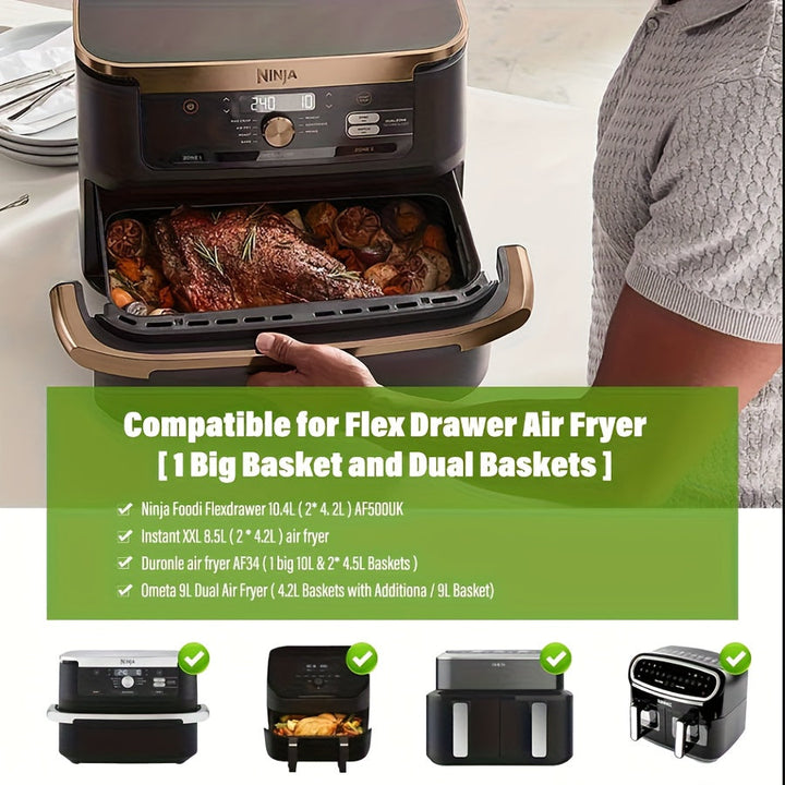 3 piezas de revestimientos antiadherentes de silicona para freidora de aire, compatibles con AF500UK, fáciles de limpiar, reutilizables, aptos para alimentos, utensilios de cocina.