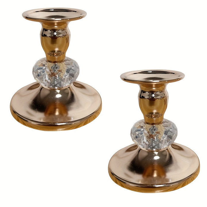 2pcs Candelabros Europeos Románticos para Cena a la Luz de las Velas, Decoraciones de Lujo Occidental para Bodas y Mesas Sencillas