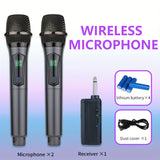 YAMNWEO Micrófono sin varillas Recargable UHF, Dinámico de Mano Dual para Karaoke, Bodas, DJ, Fiestas, Discursos, Iglesia, Aula, Sistema PA, Alcance de 48.77 Metros,