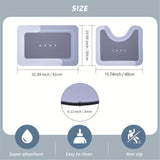2pcs Alfombras Ultra Absorbentes para Baño - Tierra de Diatomeas Suave, Antideslizantes y Secado Rápido para Ducha, Inodoro y Entrada - Alfombras Decorativas Duraderas. Accesorios para el Baño