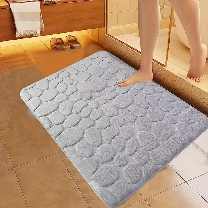 Alfombra de baño antideslizante de espuma con memoria, 1 pieza - Secado rápido, lavable a máquina, con agarre texturizado para el hogar y el baño - Azul claro, diseño cómodo y duradero, respaldo de PVC antideslizante, alfombra para baño