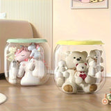 Organizador de Juguetes de Peluche con Cubo y Taburete Sentado, Transparente - 1/2 piezas