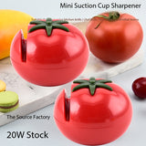 Afilador Manual Portátil en Forma de Tomate - Afilado Rápido y Fácil para Cuchillos de Cocina, Diseño Compacto